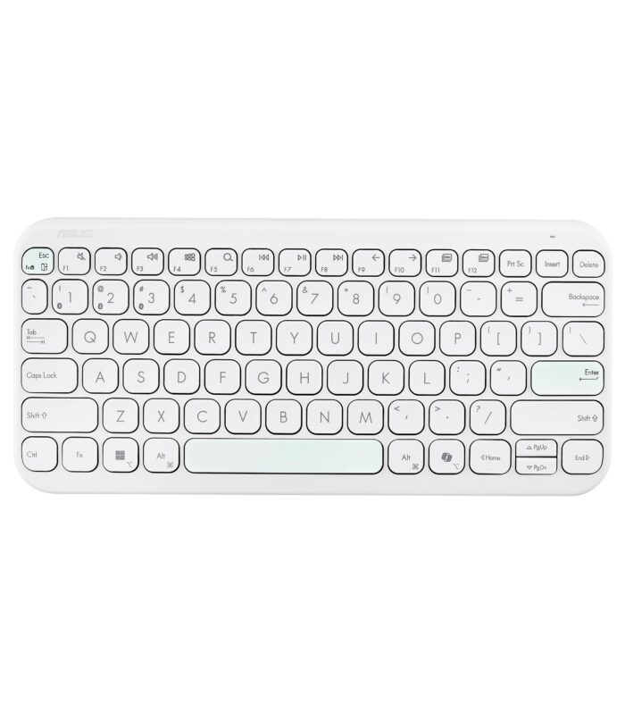 ASUS Marshmallow KW100 Wireless Keyboard – Iridescent White | Silent Scissor Keys, Compact Design, 2-Year Battery Life, Compatible with Windows/Mac/Chrome/iOS/with Dedicated Copilot Key