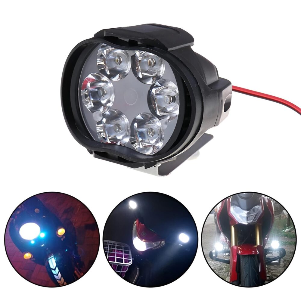 Pivalo 6 LED Fog Light15V DC 10W 1000Lm 7000k Power Waterproof Universal Head Lamp Off-Road Driving Anti Fog Headlight with Handlebar Switch for Bike Scooty Motorcycle (White, Pack of 2) - Image 6
