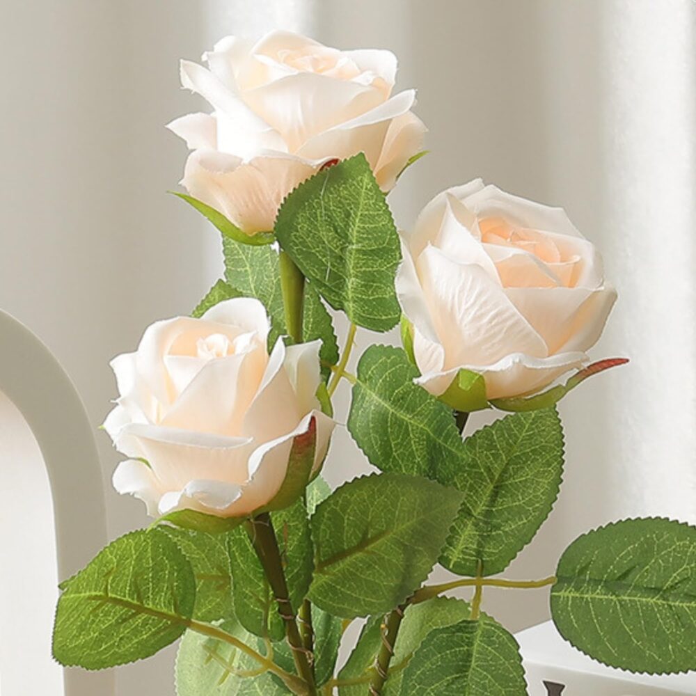 One94Store LED Rose Lamp – Romantic Bedside Night Light, Simulation Bouquet for Home, Bedroom, Wedding & Decorative Display Warm White (White Rose) - Image 4
