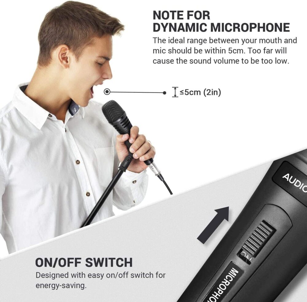 Audio Array AM-C3 XLR to TRS Dynamic Handheld Karaoke Microphone | Premium Metal Built with 3M Cable | Singing, Public Meetings, Studio Recording, Live Show, Party, Church, Wedding - Image 3