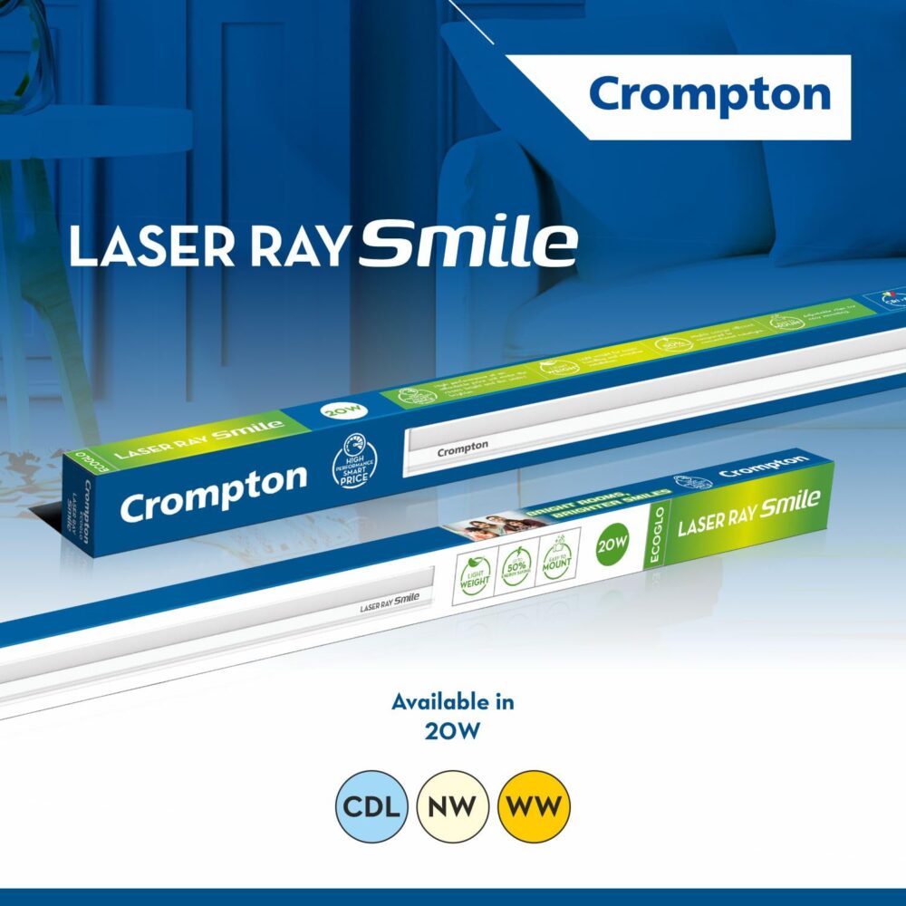Crompton Laser Ray Smile 20W LED Batten |4 feet Slim Batten for Living Room & Bedroom | Energy Efficient Tubelight for Home | BIS Approved | Natural White (6500K) (Pack of 1) - Image 2
