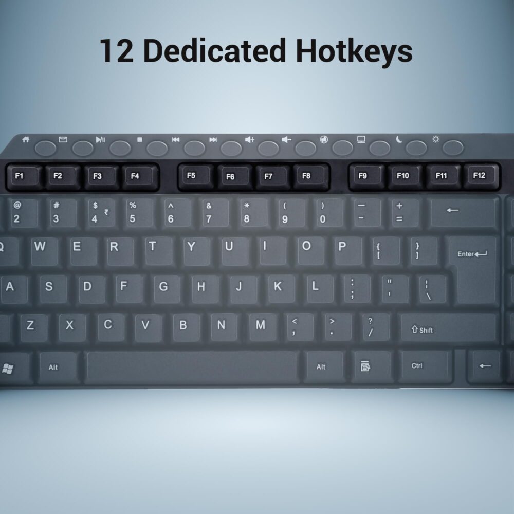 ZEBRONICS ZEB-KM2100 Multimedia USB Keyboard Comes with 114 Keys Including 12 Dedicated Multimedia Keys & with Rupee Key - Image 8