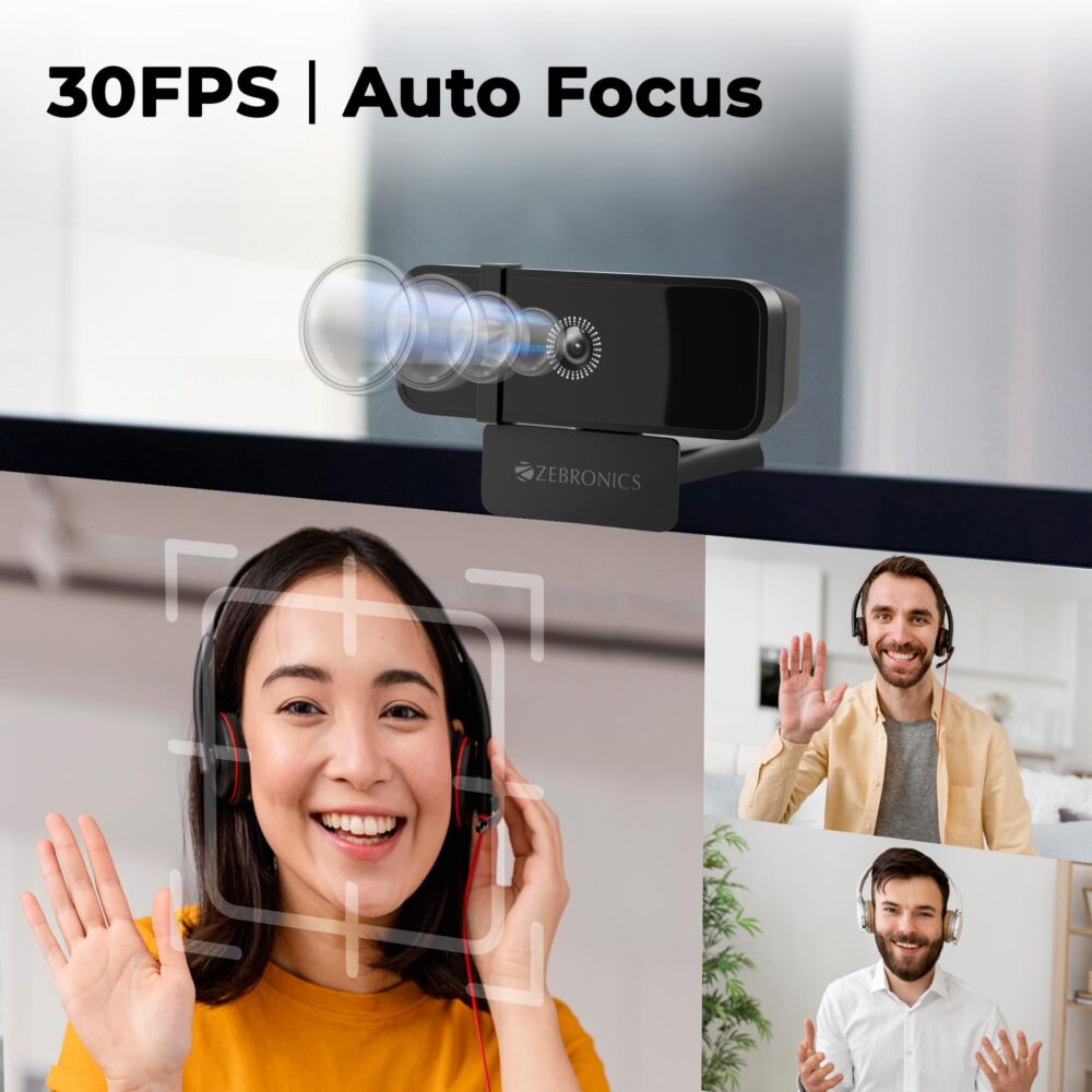 ZEBRONICS Sharp Pro High Resolution Digital Webcam, 30 Fps, 2048 X 1536 Qxga, Microphone, Auto Focus, Dedicated Privacy Shutter, Tripod Support, Compatible with Laptops, Mac for Zoom, Skype, Discord - Image 6