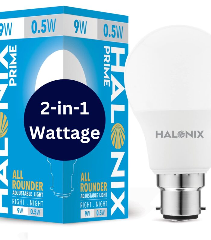 Halonix 2 in 1 All Rounder 9W,0.5W B22D Led Bulb Cool White & Off White,Pack of 1, Multi Wattage with Adjustable led Light