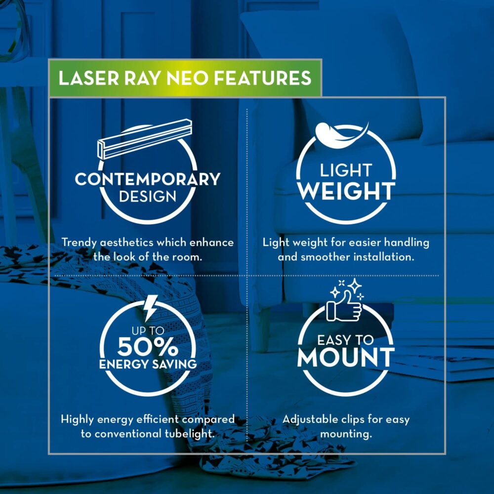 Crompton Laser Ray Neo 24 W LED Batten (Cool Day Light) - (Pack of 1) - Image 5