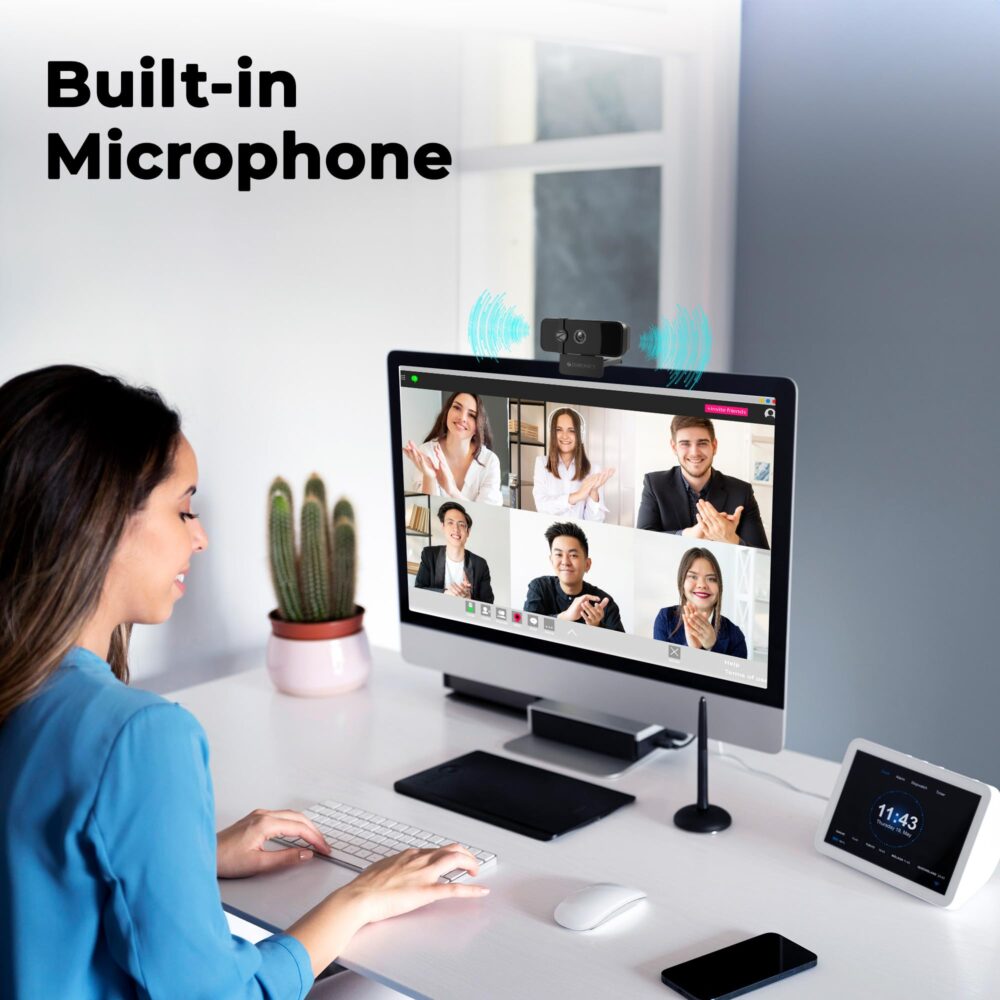 ZEBRONICS Sharp Pro High Resolution Digital Webcam, 30 Fps, 2048 X 1536 Qxga, Microphone, Auto Focus, Dedicated Privacy Shutter, Tripod Support, Compatible with Laptops, Mac for Zoom, Skype, Discord - Image 7