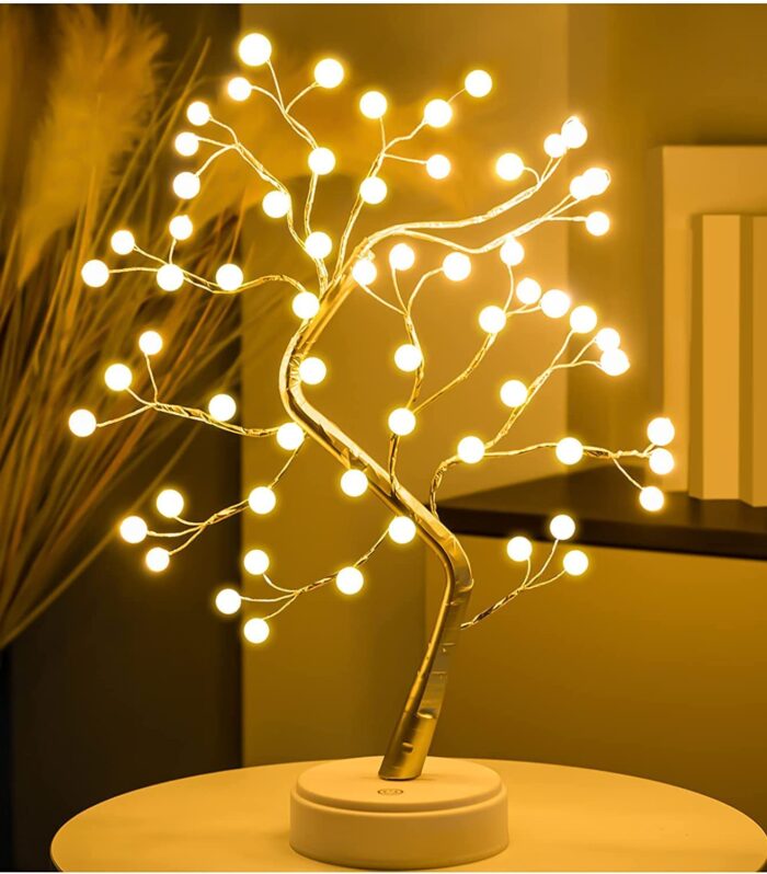 REFULGIX 36 LED Pearl Bonsai Tree Lamp with Touch Switch | USB & Battery Operated Decorative Light for Home, Bedroom, Festival, Gift Use (Warm White, Pack of 1)