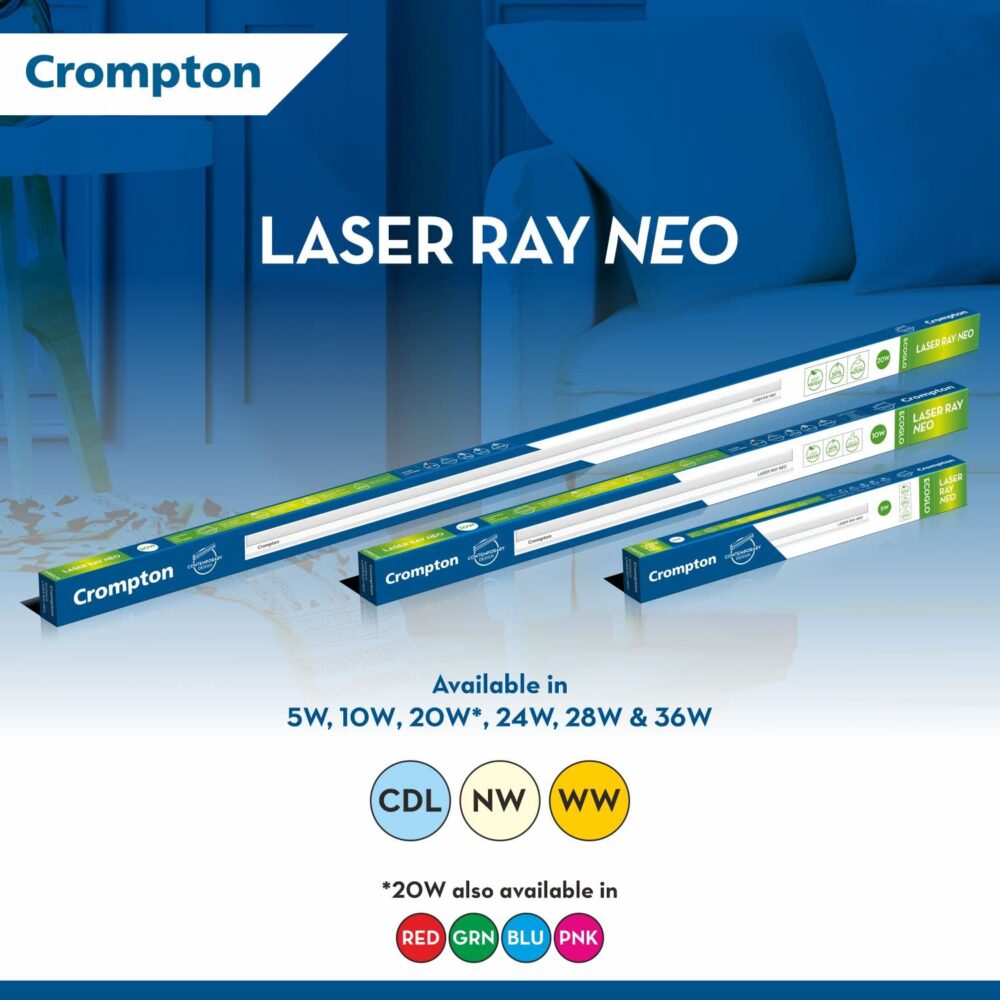 Crompton Laser Ray Neo 24 W LED Batten (Cool Day Light) - (Pack of 1) - Image 2
