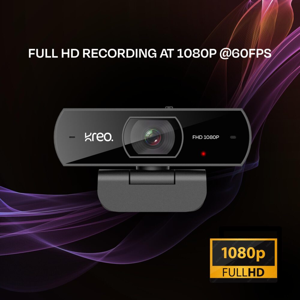 Kreo Owl Full HD 1080P 60 FPS Webcam with Auto-Focus and Built-in Dual Digital Mic, Plug and Play Setup for Video Call, Streaming, YouTube Built-in Privacy Shutter with 360 Rotation (Owl Full HD) - Image 9