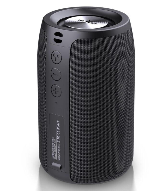 Zealot Portable Bluetooth Speaker,Wireless Speaker,S32 Samll Outdoor Speaker, Waterproof IPX5, Stereo Pairing/USB/MIC/TF Card/AUX for iOS Andriod Gift for Men,Kids -Black