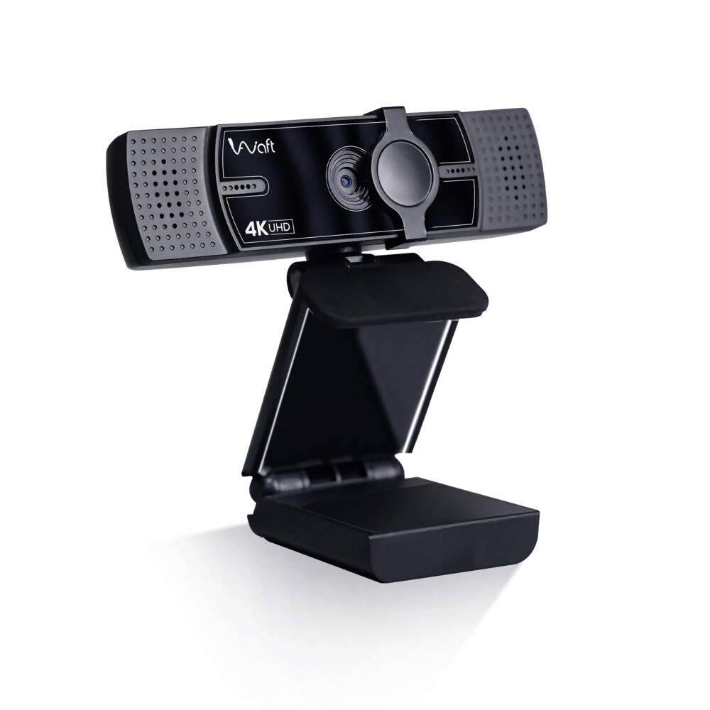 AIWaft 4K Webcam with AI Auto-Focus, EPTZ, Dual Microphones, 2D Noise Reduction, and Multi-Platform Compatibility for Streaming, Zoom, Google Meet, PC/Laptop/Tablet