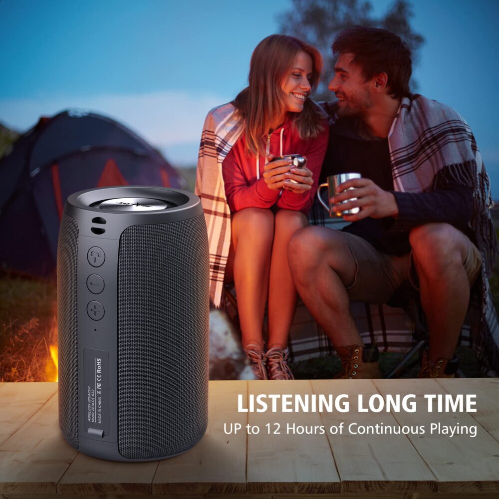 Zealot Portable Bluetooth Speaker,Wireless Speaker,S32 Samll Outdoor Speaker, Waterproof IPX5, Stereo Pairing/USB/MIC/TF Card/AUX for iOS Andriod Gift for Men,Kids -Black - Image 3