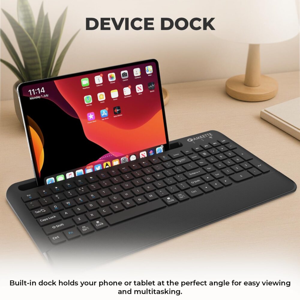Amkette Optimus Pro Max Multi Device (4in1) Rechargeable Wireless Keyboard/Bluetooth Keyboard | One Click Device Switching and AI Access for MacOS, Windows, Android & iOS | Dual OS Layout (Black) - Image 5