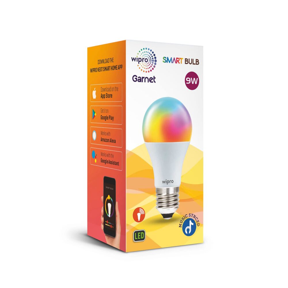 wipro 9-Watt E27 WiFi Smart LED Bulb with Music Sync (16 Million Colours + Warm White/Neutral White/White) (Compatible with Amazon Alexa and Google Assistant), Standard (NS9500) - Image 7