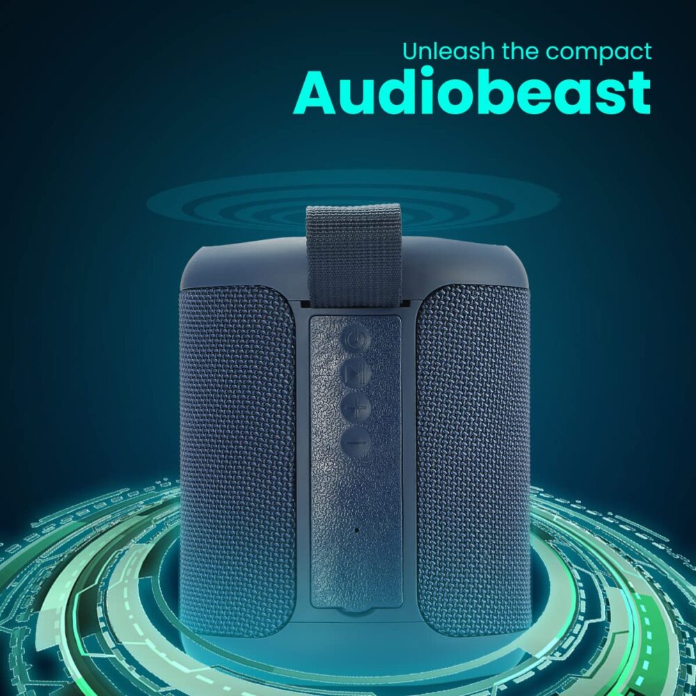 Portronics SoundDrum P 20W Portable Bluetooth Speaker with 6-7 hrs Playback Time, Handsfree Calling, USB Slot, Aux-in Port, Type C Charging (Blue) - Image 8