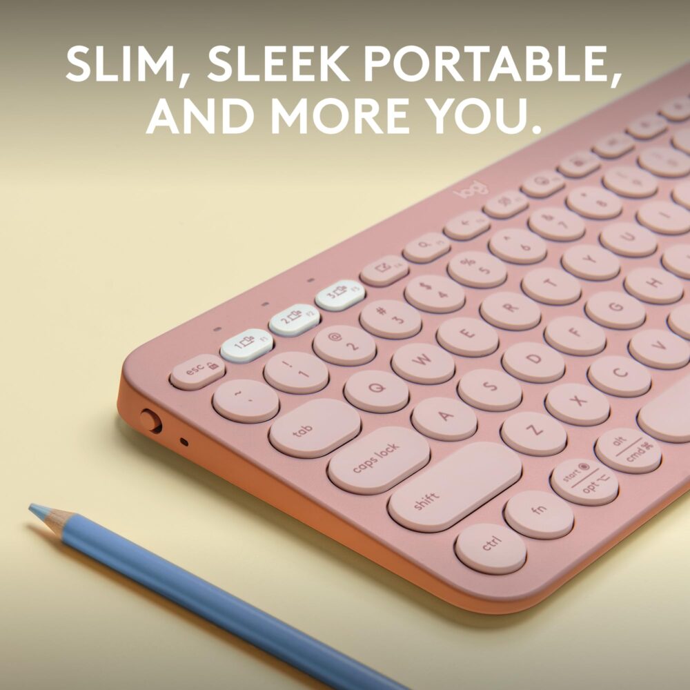 Logitech Pebble Keys 2 K380s, Multi-Device Bluetooth Wireless Keyboard with Customisable Shortcuts, Slim and Portable, Easy-Switch for Windows, macOS, iPadOS, Android, Chrome OS - Tonal Rose - Image 11