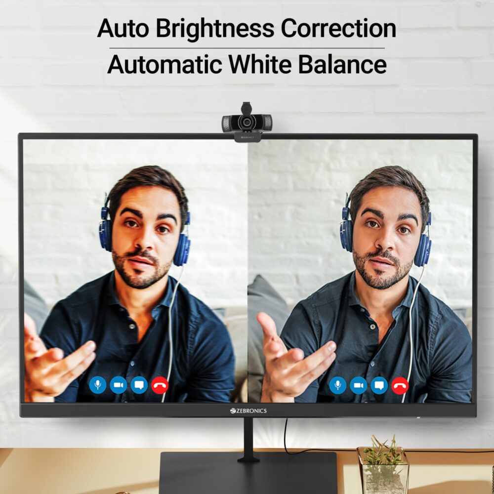 ZEBRONICS Pure Plus 4K Webcam, 3840 x 2160 (4K UHD), 30 FPS, Auto (Focus + White Balance + Brightness Correction), Built-in Microphone, Privacy Shutter, for Skype | Zoom | Meet | Teams - Image 6
