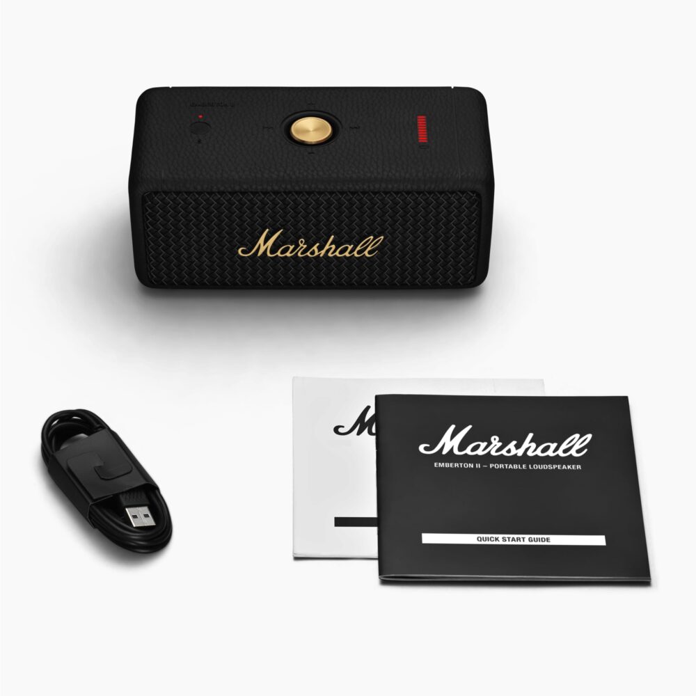 Marshall Emberton II 20 W Wireless Bluetooth Portable Outdoor Speaker (Black & Brass) - Image 7