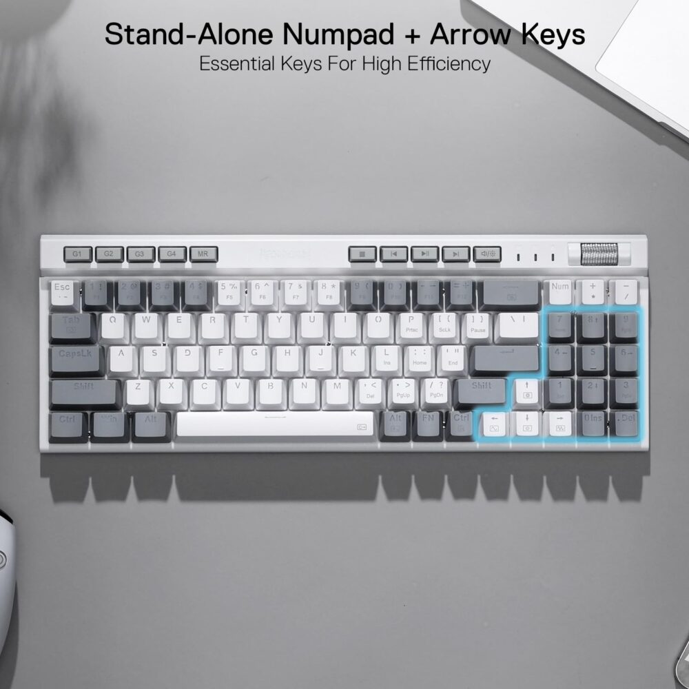 Redragon K655 75% RGB Wired Mechanical Gaming Keyboard, 78 Keys Hot-Swap Mechanical Keyboard w/Aluminum Cover Board, Upgraded Socket and Onboard Macro/Media Keys, Quiet Linear Red Switch - Image 4