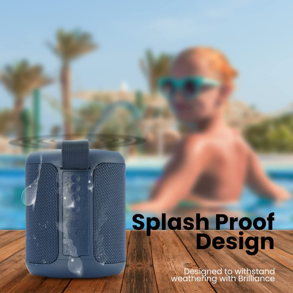 Portronics SoundDrum P 20W Portable Bluetooth Speaker with 6-7 hrs Playback Time, Handsfree Calling, USB Slot, Aux-in Port, Type C Charging (Blue) - Image 7