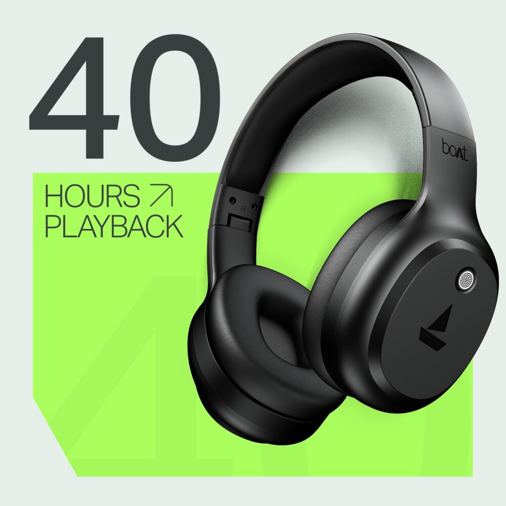 boAt Rockerz 421 (2025 Launch), 40Hrs Battery, Low Latency(40ms), 40mm Drivers, ENx Technology, Integrated Controls, v5.4 Bluetooth Headphones, Wireless Headphone with Mic (Black Sabre) - Image 6