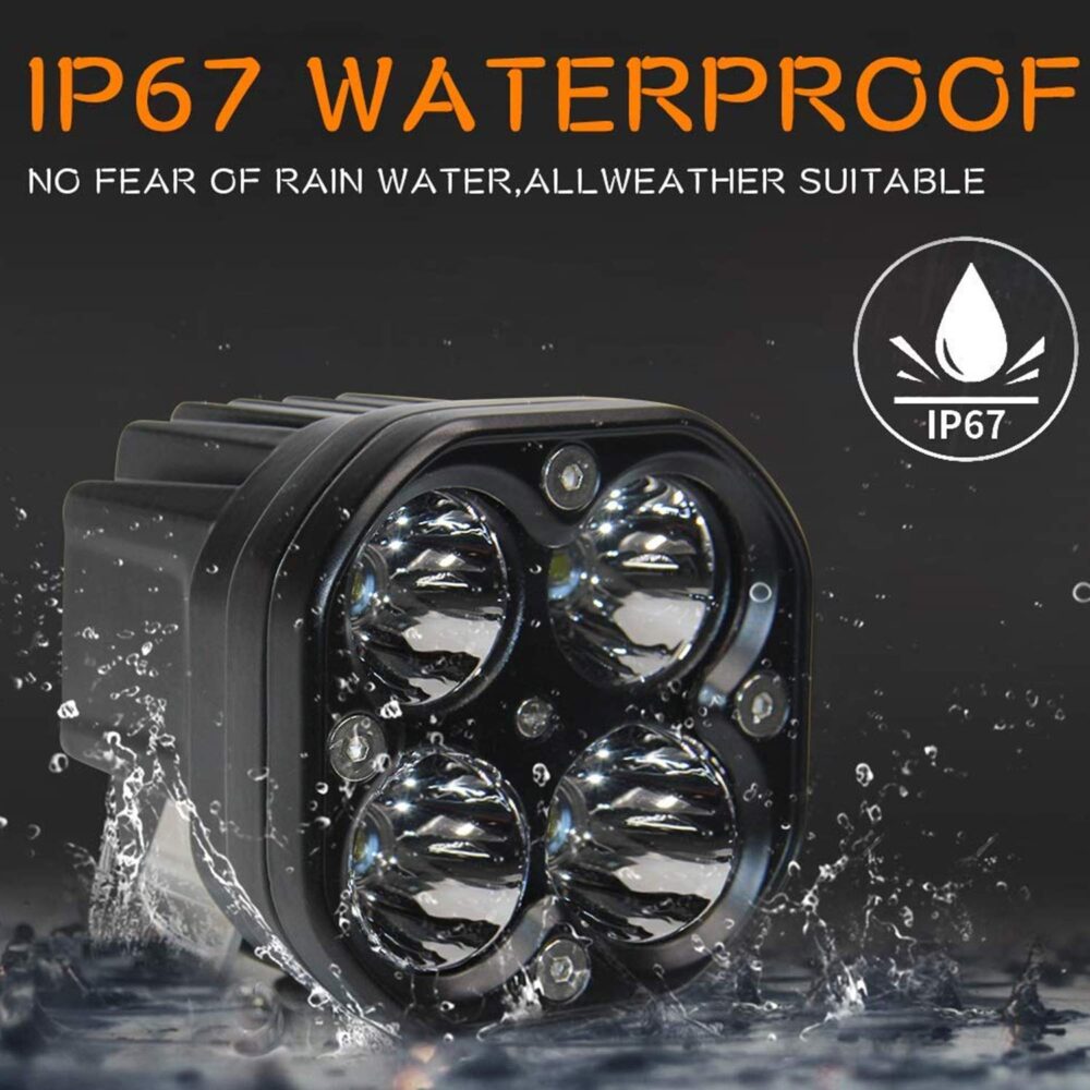 Allextreme EX40WF2 4 LED Fog Light Super Bright Spot Flood Beam Driving Lamp for Motorcycle Cars Bikes & SUV (40W, White Light, 2 PCS) - Image 7