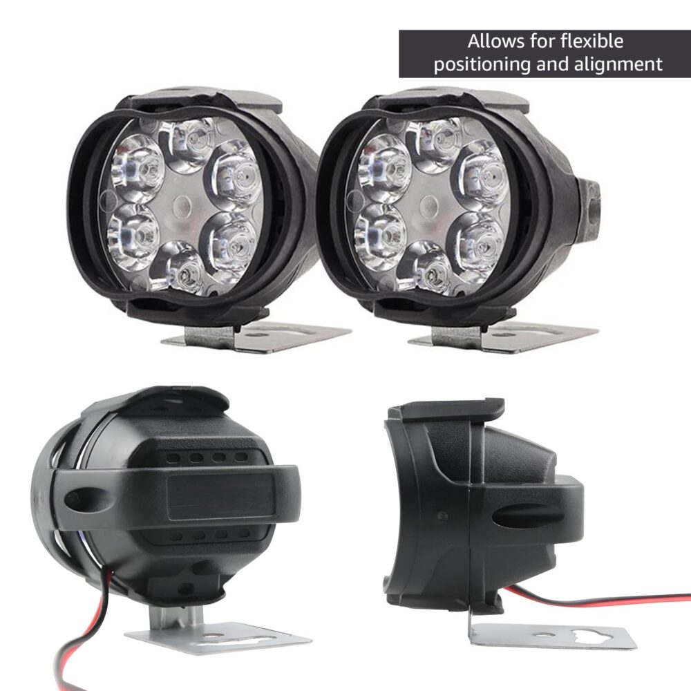 Pivalo 6 LED Fog Light15V DC 10W 1000Lm 7000k Power Waterproof Universal Head Lamp Off-Road Driving Anti Fog Headlight with Handlebar Switch for Bike Scooty Motorcycle (White, Pack of 2) - Image 3