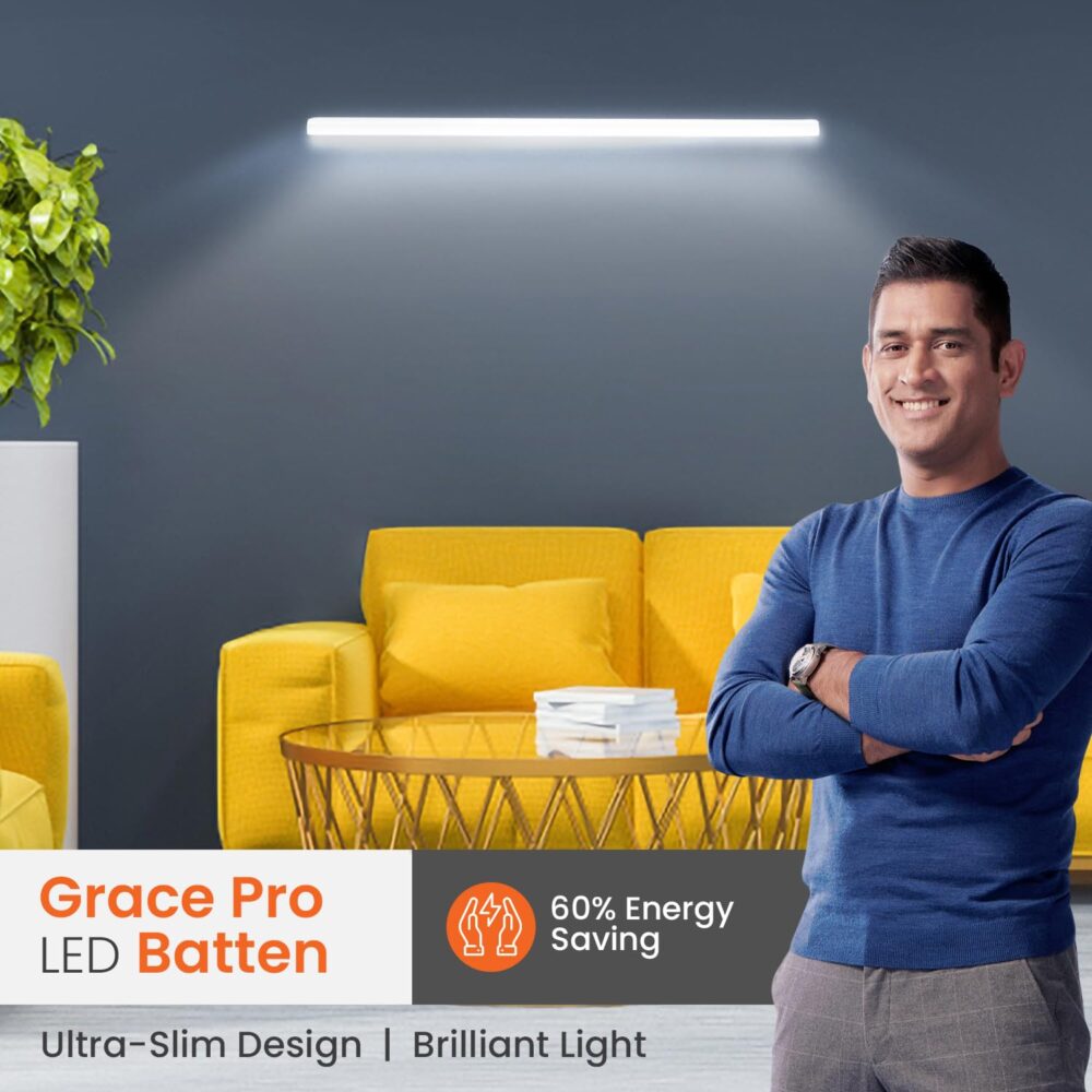 Orient Electric Grace Pro 20W LED Batten| 2000 lumens Bright Light Output| LED tubelight for Home| Sleek & Stylish Design| Non-breakable Polycarbonate housing | Pack of 2 - Image 6