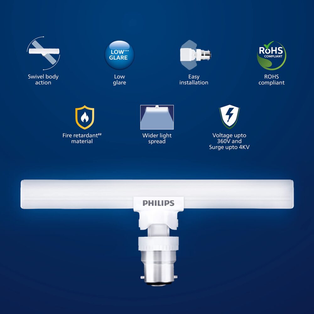 PHILIPS Stellar Bright 10W B22 LED T-Bulb,Cool Day Light , Pack of 2 - Image 11