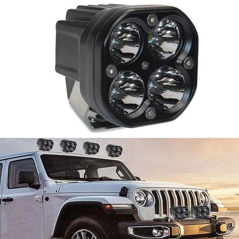 Allextreme EX40WF2 4 LED Fog Light Super Bright Spot Flood Beam Driving Lamp for Motorcycle Cars Bikes & SUV (40W, White Light, 2 PCS) - Image 2