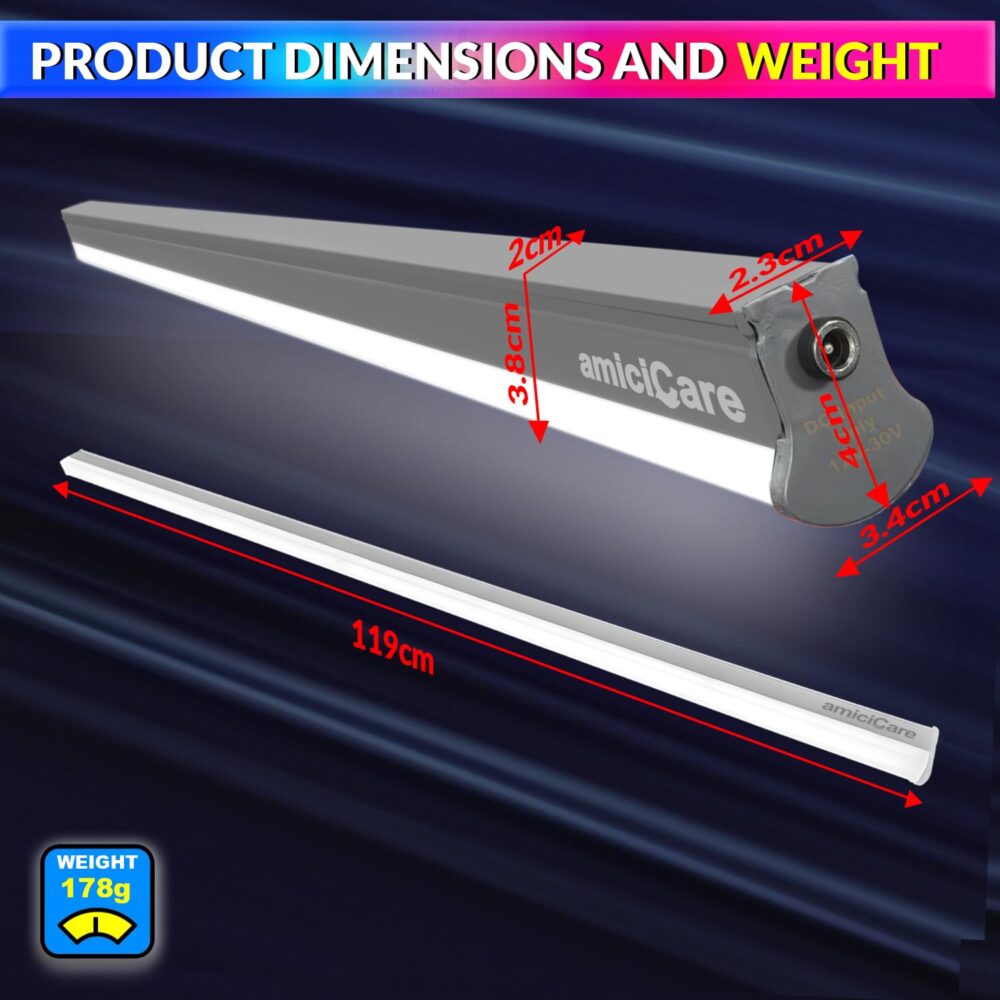 amiciCare 20W DC Tubelight for Off-Grid Solar System, Fliker-Free | Energy-Efficient | Variable Voltage Range LED Batten Work on 10~30VDC Power Supply (Cool-White, Pack of 2) - Image 6