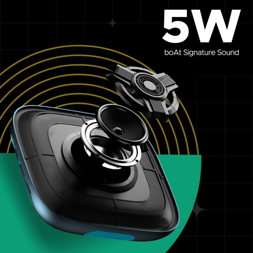 boAt Stone 193 Pro / Stone190 Pro with 5W Signature Sound, Up to 12hrs of Playtime, TWS Feature, Built-in Mic, Bluetooth v5.3, AUX Port, TF Card, IPX6 & Type-C Bluetooth Speaker (Tropical Blue) - Image 9