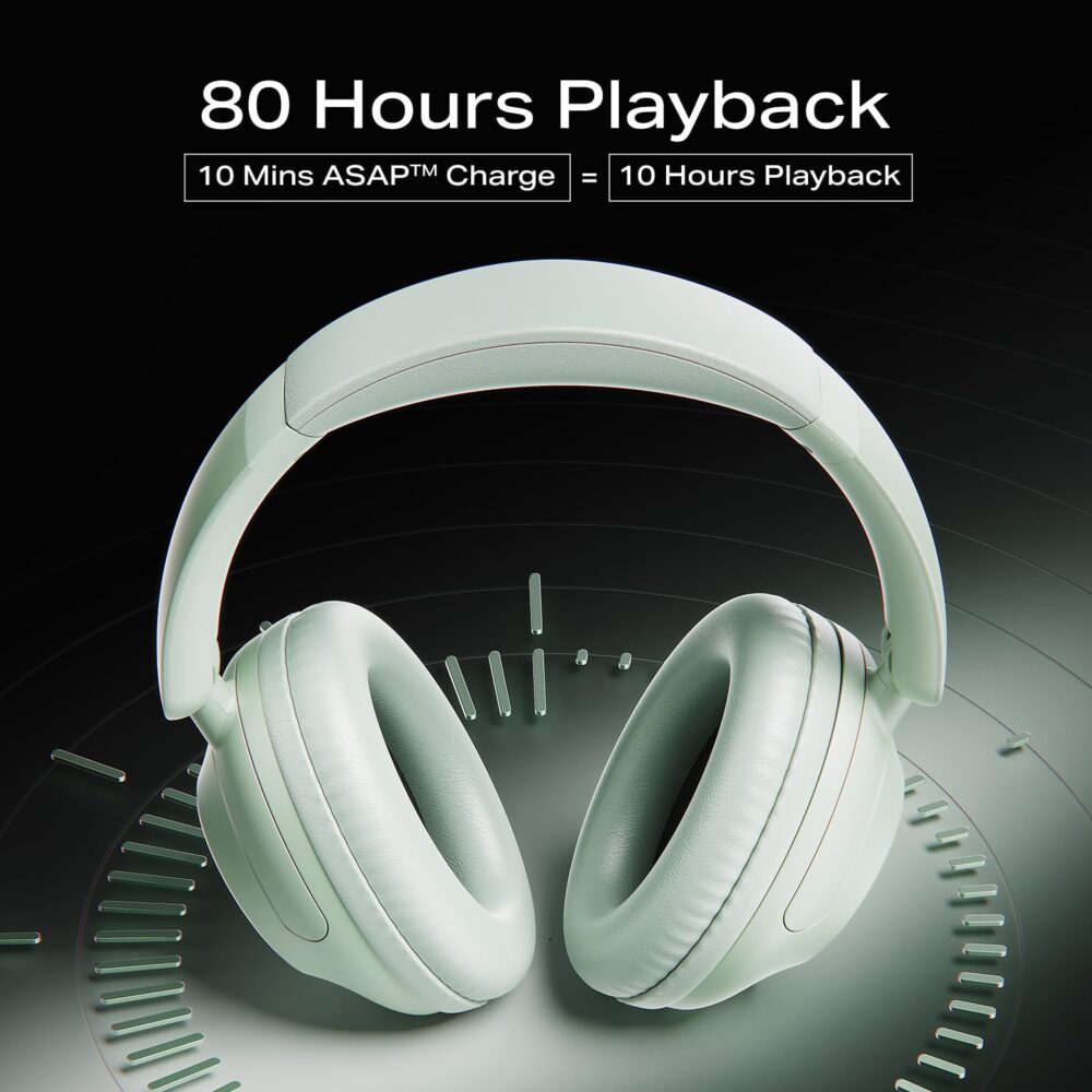 boAt Rockerz 650 Pro (2025 Launch),Touch/Swipe Controls,Dolby Audio,80Hrs Battery,2Mics Enx,Fast Charge,App Support,Dual Pair,Bluetooth Over Ear Headphones,Wireless Headphone with Mic (Sage Green) - Image 9
