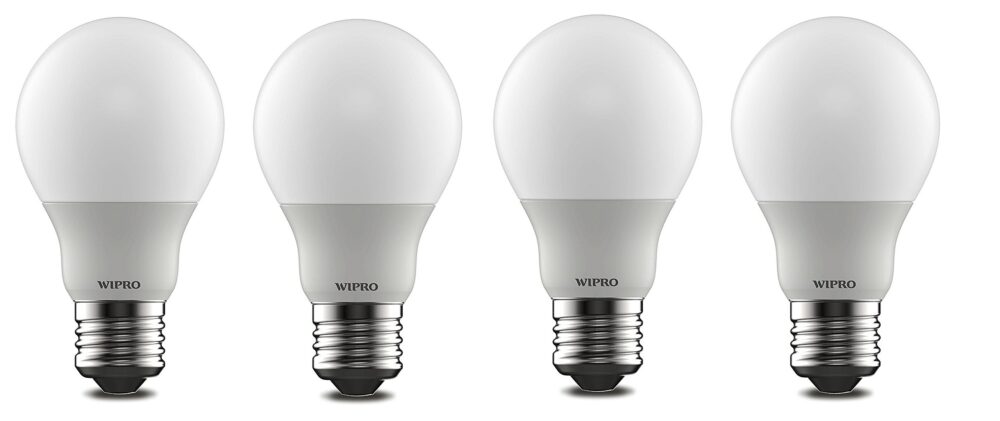 wipro Garnet 5W LED Bulb for Home & Office |Cool Day White (6500K) | E27 Base|220 degree Light coverage |4Kv Surge Protection |400V High Voltage Protection |Energy Efficient | Pack of 4