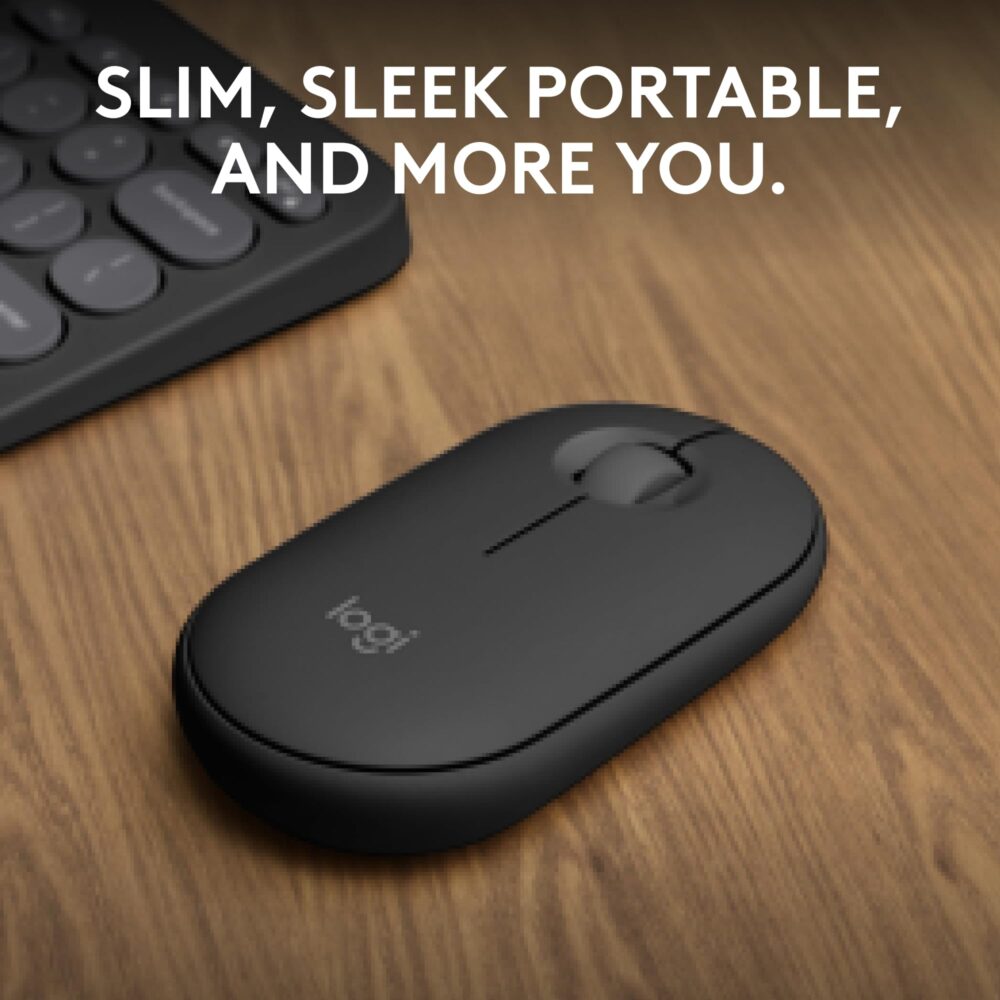 Logitech Pebble Mouse 2 M350s Slim Bluetooth Wireless Mouse, Portable, Lightweight, Customisable Button, Quiet Clicks, Easy-Switch for Windows, macOS, iPadOS, Android, Chrome OS - Tonal Graphite - Image 10