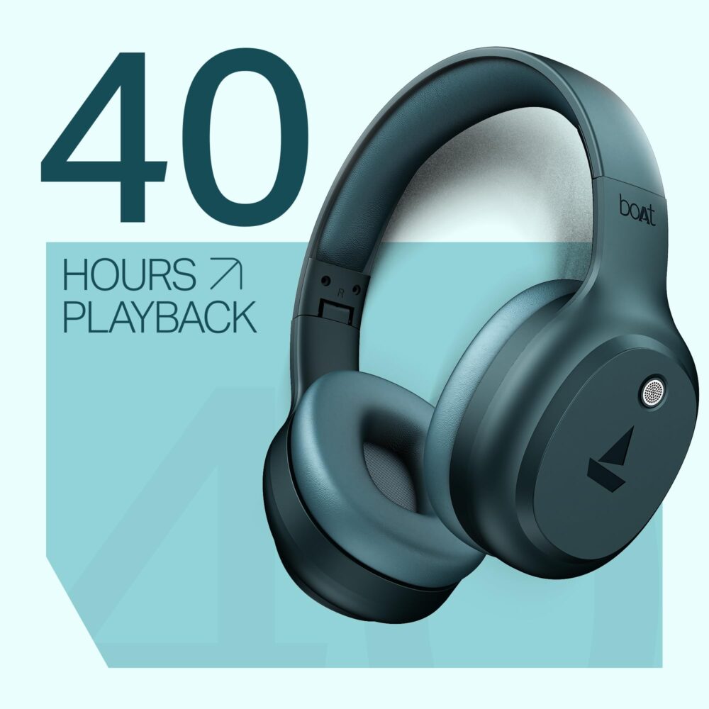 boAt Rockerz 421 (2025 Launch), 40Hrs Battery, Low Latency(40ms), 40mm Drivers, ENx Technology, Integrated Controls, v5.4 Bluetooth Headphones, Wireless Headphone with Mic (Bold Blue) - Image 6