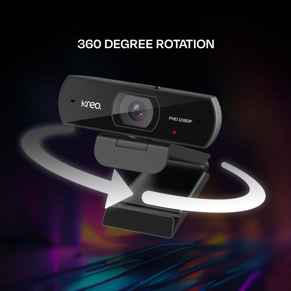 Kreo Owl Full HD 1080P 60 FPS Webcam with Auto-Focus and Built-in Dual Digital Mic, Plug and Play Setup for Video Call, Streaming, YouTube Built-in Privacy Shutter with 360 Rotation (Owl Full HD) - Image 4