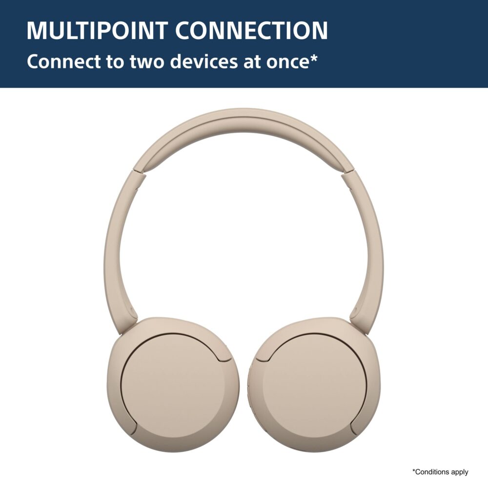 Sony WH-CH520 Wireless Bluetooth Headphones on Ear with Mic, Up to 50Hrs Battery, Quick Charge, DSEE Upscale, Multipoint Connectivity, Voice Assistant, Customized EQ-Beige - Image 8