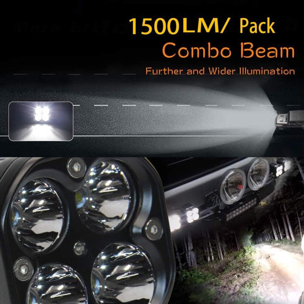 Allextreme EX40WF2 4 LED Fog Light Super Bright Spot Flood Beam Driving Lamp for Motorcycle Cars Bikes & SUV (40W, White Light, 2 PCS) - Image 5