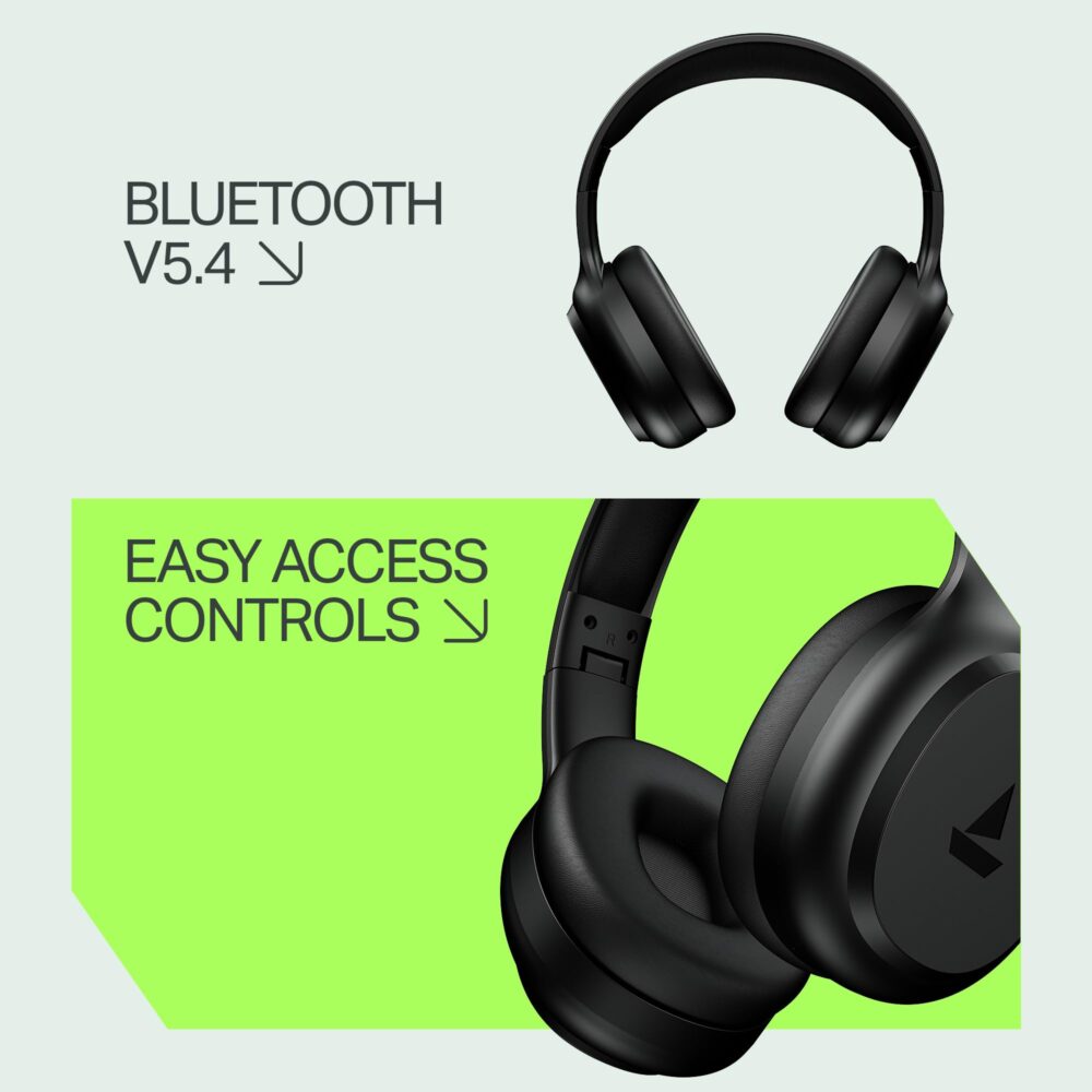 boAt Rockerz 421 (2025 Launch), 40Hrs Battery, Low Latency(40ms), 40mm Drivers, ENx Technology, Integrated Controls, v5.4 Bluetooth Headphones, Wireless Headphone with Mic (Black Sabre) - Image 2