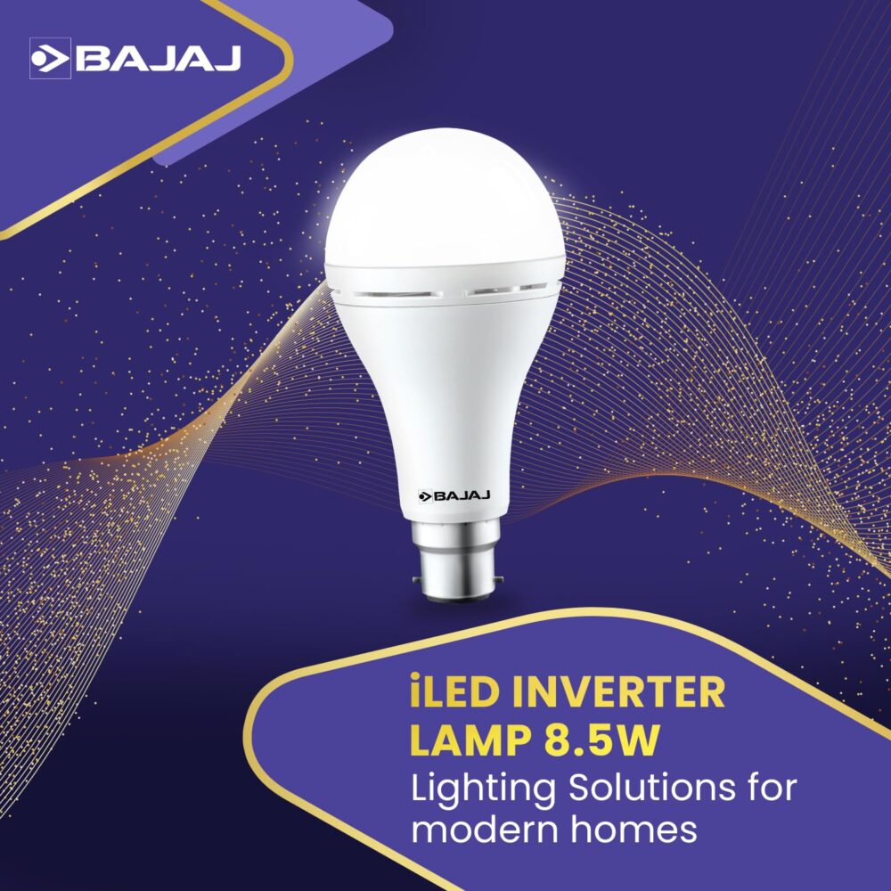 Bajaj iLED 8.5W Rechargeable Emergency Inverter LED Bulb | Cool Day Light | Upto 4 Hours Battery | B22D | (Pack of 1, White) - Image 6