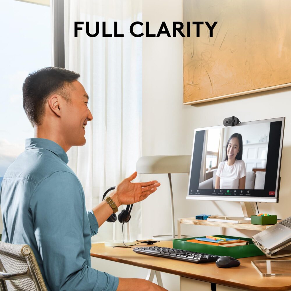Logitech Brio 100 Full HD Webcam for Meetings and Streaming, Auto-Light Balance, Built-in Mic, Privacy Shutter, USB-A, for Microsoft Teams, Google Meet, Zoom and More- Graphite - Image 9