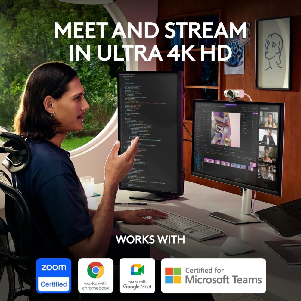 Logitech MX Brio Ultra HD 4K Collaboration and Streaming Webcam with Free Adobe Subscription, 1080p at 60 FPS, Dual Noise Reducing Mics, Show Mode, USB-C, Webcam Cover - Image 11