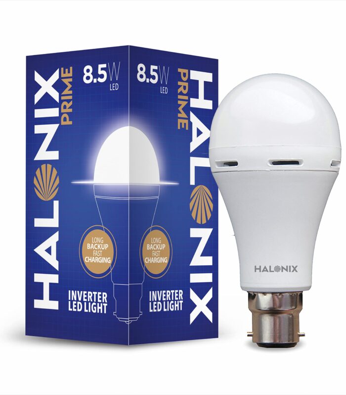 Halonix 8.5 Watt B22 LED White Rechargeable Emergency light Inverter Bulb, Pack of 1