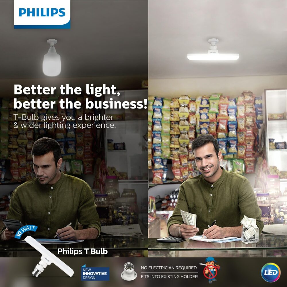 PHILIPS Stellar Bright 10W B22 LED T-Bulb,Cool Day Light , Pack of 2 - Image 9