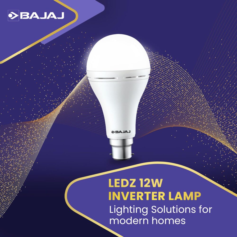 Bajaj LEDZ 12W Rechargeable Emergency Inverter LED Bulb | Cool Day Light | Upto 4 Hours Battery | B22D | 1 Year - Warranty (Pack of 1, White) - Image 7