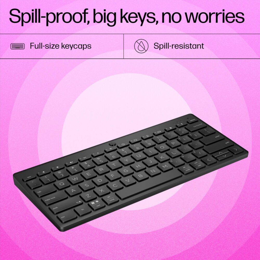 HP 350 Compact Multi-Device Bluetooth Wireless Keyboard; Spill Resistant; Swift Pair; OS Auto-Detection, LED Indicator, Battery Life Up to 24 Months - Image 6