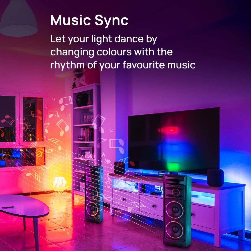 wipro 9-Watt E27 WiFi Smart LED Bulb with Music Sync (16 Million Colours + Warm White/Neutral White/White) (Compatible with Amazon Alexa and Google Assistant), Standard (NS9500) - Image 5