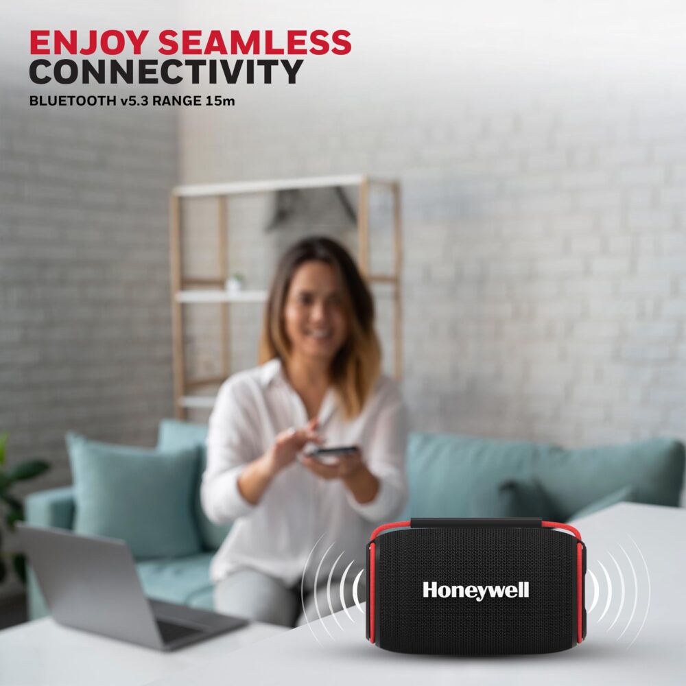 Honeywell Newly Launched Suono P400 15W 5.3 Bluetooth Speaker,Deep Bass Radiators,10H Playtime,IPX 6,TWS Feature,RGB Lights,SD Card,AUX,Type-C Port,Built-In Mic,78mm Drivers,2Yrs Manufacturer Warranty - Image 3