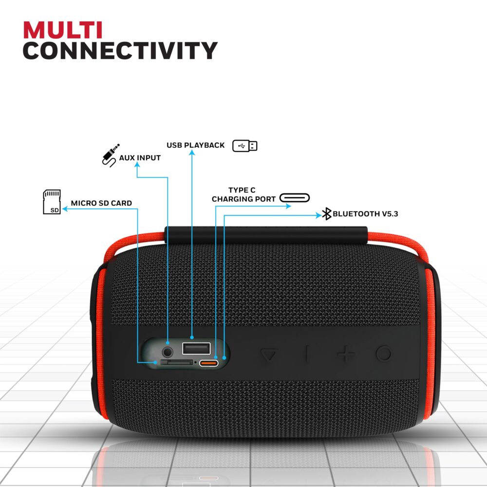 Honeywell Newly Launched Suono P400 15W 5.3 Bluetooth Speaker,Deep Bass Radiators,10H Playtime,IPX 6,TWS Feature,RGB Lights,SD Card,AUX,Type-C Port,Built-In Mic,78mm Drivers,2Yrs Manufacturer Warranty - Image 6